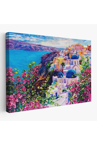 Santorini Yunanistan Güzel Bir Kızın Kavramsal Soyut Resmi-3754 50 X 70