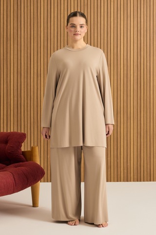 Aker Rayon Pijama Üstü Camel Camel