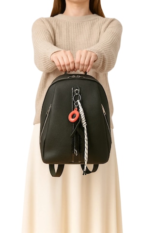 Kadın Sırt Çantası Su Geçirmez Siyah Deri Siyah