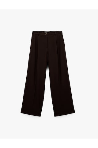 Koton Pile Detaylı Loose Fit Geniş Paça Kumaş Pantolon Kahverengi 6wak40181pw Kahve