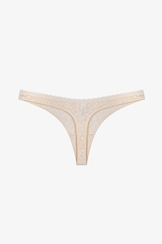 Penti Bej Easy Lace Dantel V Model Tanga Külot