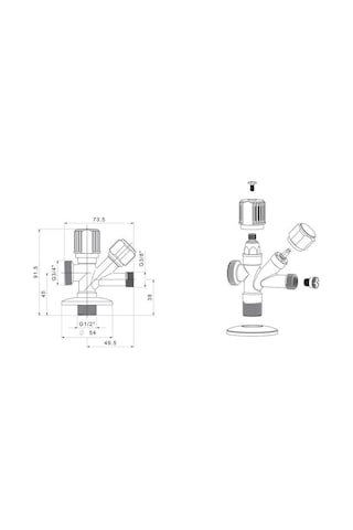 Tema Dual Çatal Musluk 69110 Gümüş
