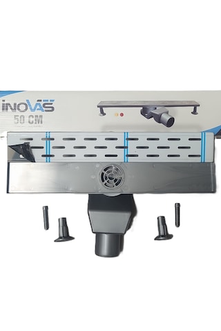 50 Cm Paslanmaz Izgaralı Lineer Duş Kanalı Koku Önleyicili