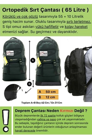 Deprem Çantası 182 Parça Tam Kapsamlı Uzman Acil Durum Çantası