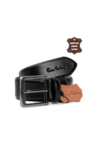 Pierre Cardin Pc401 Erkek 4 Cm Hakiki Deri Kemer Siyah-siyah Siyah