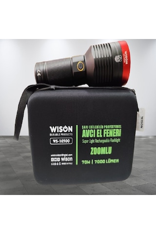 Wıson Ws-10500 70w 7000 Lümen Zoomlu Profesyonel El Feneri Siyah