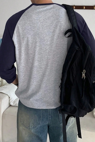 Tarz Cool Erkek Reglan Kol Uzun Kollu Basic Tişört Süprem %100 Cotton Bisiklet Yaka Rahat Kalıp Mavi