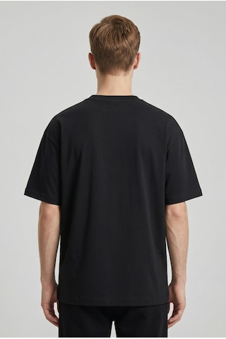 Black Nova Oversize Baskılı Unisex %100 Pamuk T-shirt Motorclub Siyah