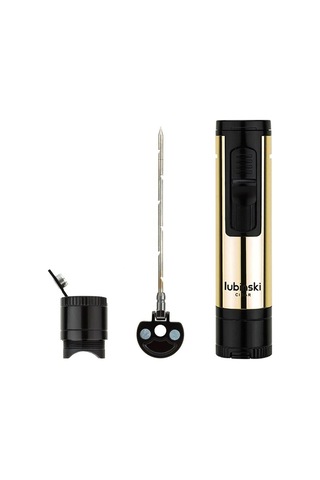 Lubinski Metal Pürmüz Puro Delici İğne Ve Sehpalı Çakmak Siyah-gold