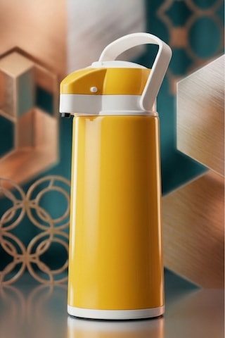 1.9 Litre Termos Çay Termosu Su Termosu Sarı Sarı Açık Sarı
