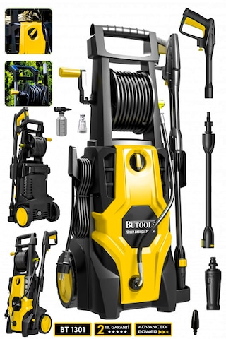 Butools ST-17 180 Çelik Şanzuman Musluk ve Kovadan Çekme Yüksek Basınçlı Yıkama Makinesi Sarı