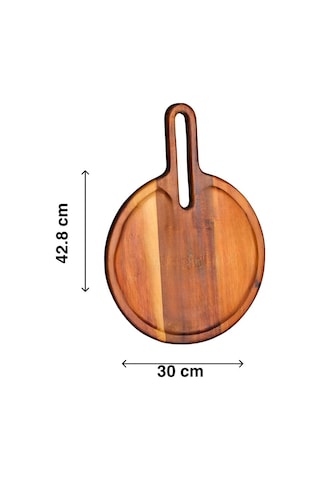 Mien Dayanıklı Ahşap Akasya Bohem Yuvarlak Sunumluk Büyük Boy L 7b117 Ahşap