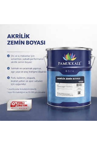 Pamukkale Akrilik Zemin Boyası 5 Kg Ral 7012 Bazalt Gri 5 KG