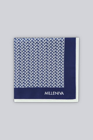 Milleniva Mikro Pul Desenli Mavi Beyaz 70x70 Soft Touch Mat Kare Fular