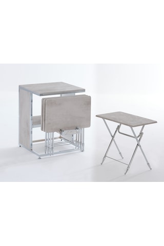 Dresuarlı Açık Bej Servis Sehpası