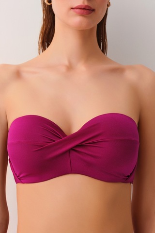 Suwen Kalın Bağcıklı Straplez Bikini Üst Sbn25680c1283 Vişne