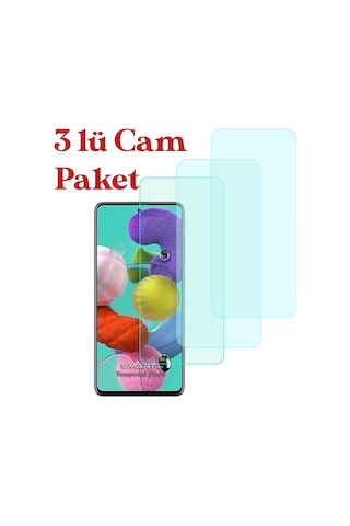 Samsung Galaxy Uyumlu M51 Temperli Kırılmaz Cam 3 Lü Set