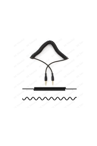 3.5Mm Stereo Spiral Tasarım Araç Içi Aux Ses Aktarım Kablosu