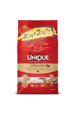 Unique Sterilised Chicken 10+2 Kg Tavuklu Kısır Kedi Maması Unique Sterilised Chicken 10+2 Kg Tavuklu Kısır Kedi Maması