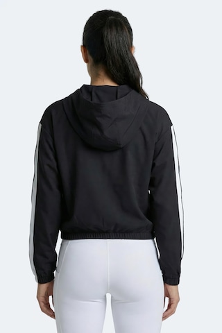 Slazenger Razzle Kadın Fermuarlı Kapüşonlu Cepli Siyah Sweatshırt Siyah