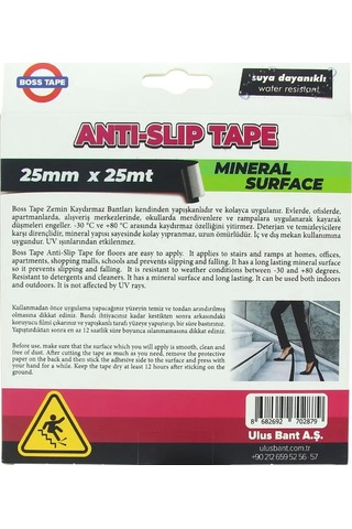 Boss Tape 2879 Zemin Merdiven Kaydırmaz Bant 25mmx25m Siyah