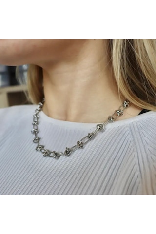 Vog Vip Çelik Xuping Punk Rock Dikenli Düğüm Unisex Hip Hop Kısa Yaka Boyun Zinciri Choker Beyaz