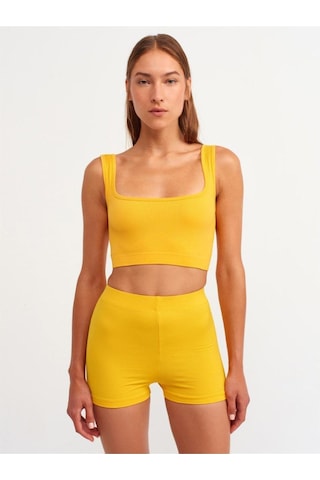 Dilvin Oranj Askılı Crop Top-252 Oranj