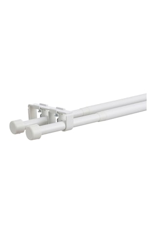 Perde Çubuğu Seti, Beyaz, 120-210 Cm 19 Mm, İkili Beyaz