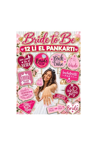 12 Li Bride To Be Bekarlığa Veda Kına Gecesi İçin Eğlenceli Çubuklu El Pankartı Fotoğraf Çekim Aksesuarı Selfie Çubukları