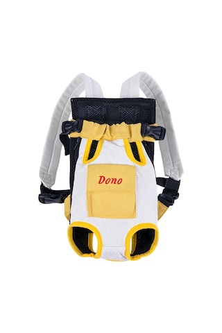 Dono Pet Dört Ayaklı Çanta Dış Mekan Taşıma Çantası Nefes Alabilir Sırt Çantası, Boyut: Xxxl Sarı Beyaz