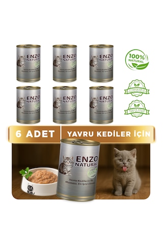 Enzo Natural Yavru Yaş Kedi Maması 410 Gr X 6