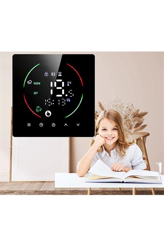 Ranyeek East2-16a Siyah Akıllı Wıfı Termostat, Elektronik Yeraltı Isı Kontrolü, Zamanlama, Akıllı Telefon Uzak Kontrol, Nem Ve Hava Durumu Takibi