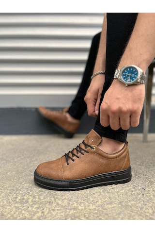 Dmr Elegance Jy152 Cool Bağcıklı Cilt Erkek Günlük Spor Klasik Ayakkabı Cst - Taba