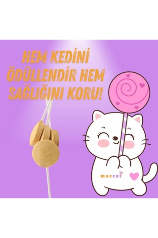 Muccet 15'li Kutu Kedi Lolipopu Malt Destekli Kedi Ödülü