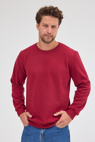 Mmetalic Erkek Bordo Standart Fit Normal Kesim Pamuklu Basic Bisiklet Yaka Sweatshirt Mtlce113-bordo Bordo