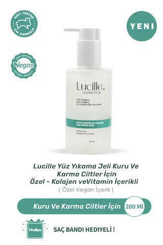 Lucille Yıkama Jeli Kuru/karma Cilt, Kolajen & Vitamin, 200 Ml