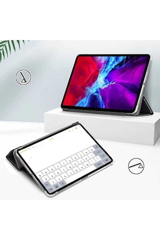 Samsung Galaxy T870 Tab S7 11 Kılıf Tablet Uyumlu Flip Smart Standlı Akıllı Kılıf Smart Cover Kılıf