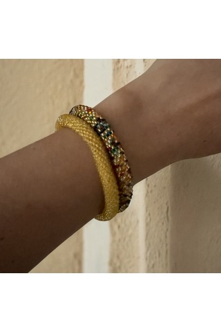 Chichibeads Mirella El Yapımı İkili Set Bileklik Altın