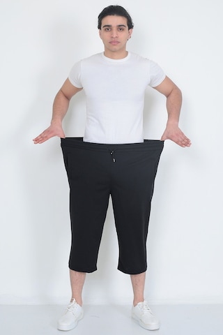 Lukitus Battal Büyük Beden Kapri Erkek Eşofman Altı Siyah