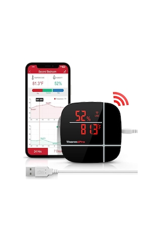 ThermoPro TP90 WiFi App Kontrollü Sıcaklık ve Nem Termometresi
