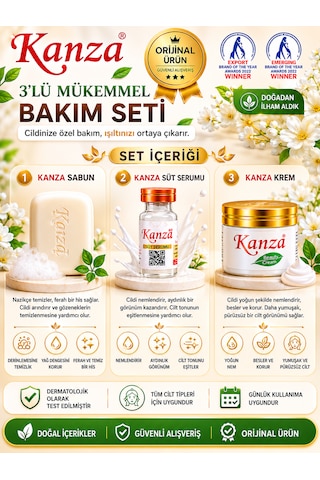 Arenist Kanza 3 Lü Bakım Seti Sabun Süt Serumu Ve Nemlendirici Krem