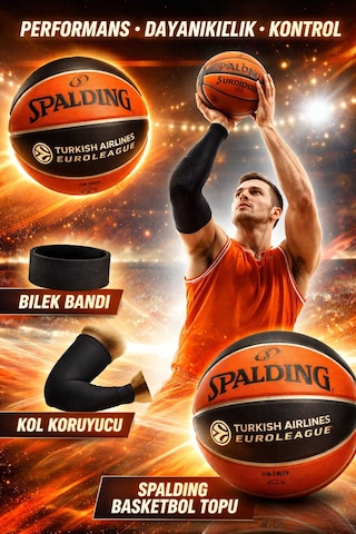 Basketbol Topu Tf150 7 Euroleague Tf150 5 Numara +basketbol Kolluğu+havlu Bıleklık