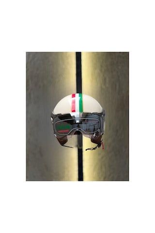 Retro Açık Kask İtalyan Krem Krem