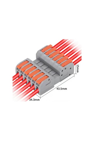 Koodmax 10 Adet Hızlı Kablo Ekleme Birleştirme Konnektörü - Altılı Klemens - Bağlantı Kesme Özellikli