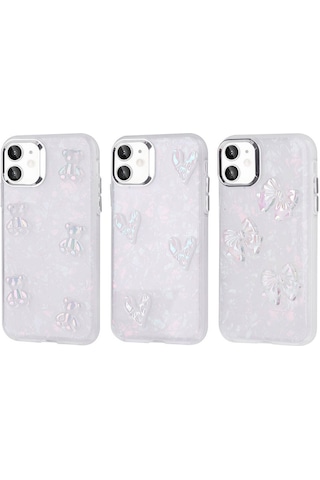 Zeyline Apple Uyumlu iPhone 11 Kabartma Figürlü Parlak Zore Eralli Silikon Kapak-ayı