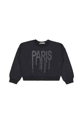 Civil Girls Paris Taş Baskılı 6-9 Yaş Takım - Gri Antrasit