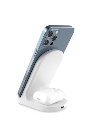 Polosmart Pbs129 2 İn 1 Masaüstü Kablosuz Telefon Kulaklık Şarj Cihazı Beyaz