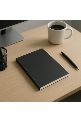 A5 Çizgili Not Defter 64 Yaprak 90 Gr. Ivory Kağıt Ofis Için Ideal Plan Siyah Kapak Genel