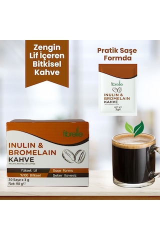 Fibrelle İnülin-bromelain Kahve 30 Adet 3 Gr Kutu Saşe 90 G Diğer