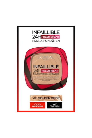 L'Oreal Paris Infaillible 24H Fresh Wear Pudra Fondöten 140 Golden Beige